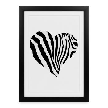 Coeur de zèbre - Affiche encadrée (27 × 37 cm) - noir - Devant