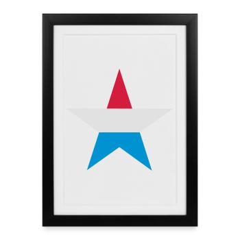 Luxembourg star - Framed poster (27 × 37 cm) - black - Front