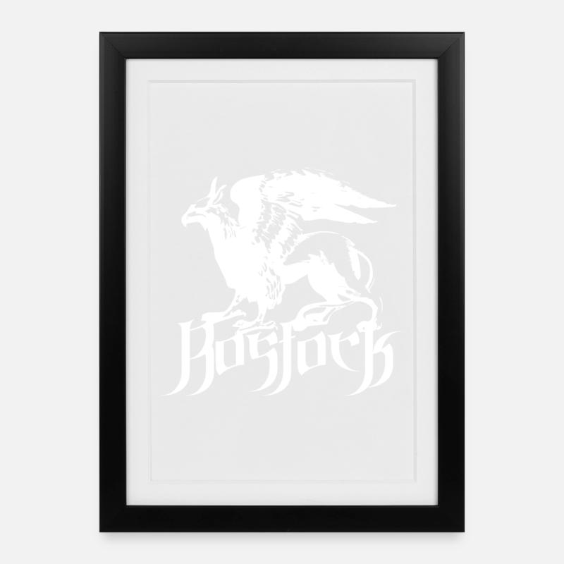 Rostock Greif - Gerahmtes Poster (27 × 37 cm) - Schwarz