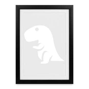 Baby Dino - Affiche encadrée (27 × 37 cm) - noir - Devant
