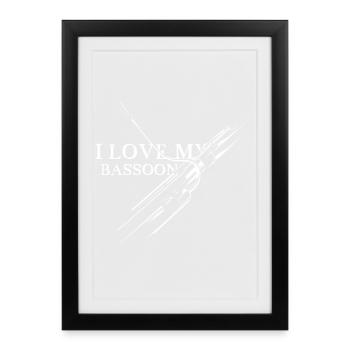 Bassoon Love Music Symbol Orchestra Illustration - Framed poster (27 × 37 cm) - black - Front