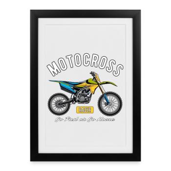 Motocross racer! - Framed poster (27 × 37 cm) - black - Front