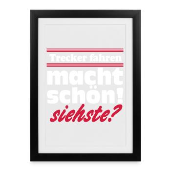 Traktor , Trecker , LandmaschineTrecker fahren(25) - Gerahmtes Poster (27 × 37 cm) - Schwarz - Vorne