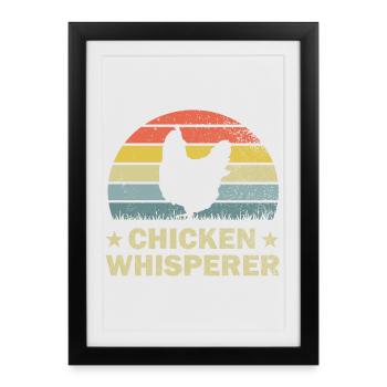 Poulet poules - Affiche encadrée (27 × 37 cm) - noir - Devant
