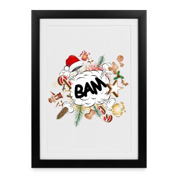 funny comic bubble - stressor Christmas time - Framed poster (27 × 37 cm) - black - Front