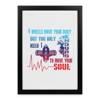 La moto Boxer Motor fait bouger l'âme des motocyclistes - Affiche encadrée (27 × 37 cm) - noir - Devant