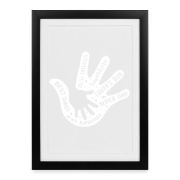 Father Day Hand - Framed poster (27 × 37 cm) - black - Front