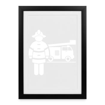 Firefighter Floriansjünger firefighters - Framed poster (27 × 37 cm) - black - Front