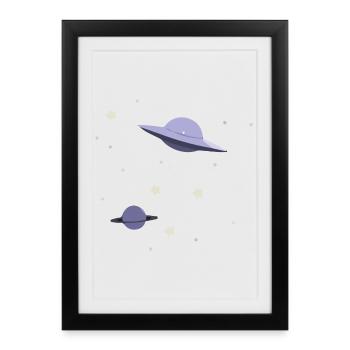OVNI dans l’espace - Affiche encadrée (27 × 37 cm) - noir - Devant