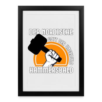Nordischer Gott der Ungeduld - Gerahmtes Poster (27 × 37 cm) - Schwarz - Vorne