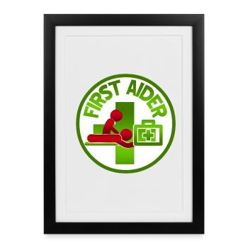 First Aider CPR Badge - Framed poster (27 × 37 cm) - black - Front