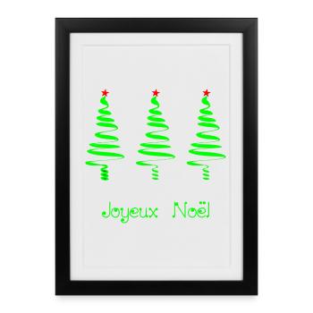 WEIHNACHTEN. FROHE WEIHNACHTEN. FROHE WEIHNACHTEN. NEUJAHRSTAG - Gerahmtes Poster (27 × 37 cm) - Schwarz - Vorne