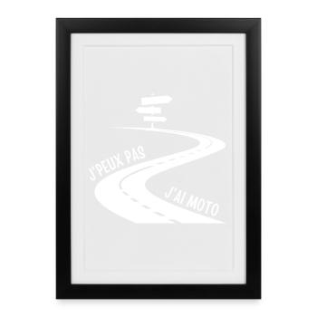 moto, moto sport, moto humour - Affiche encadrée (27 × 37 cm) - noir - Devant
