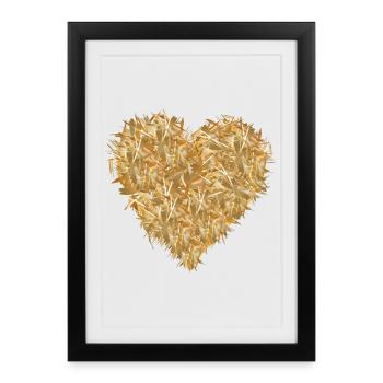 Heart of straw in bright golden yellow shades - Framed poster (27 × 37 cm) - black - Front