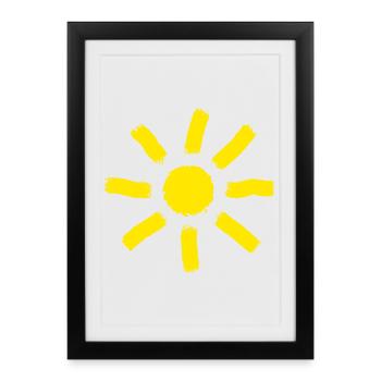 Cadeau de vacances d’été au soleil - Affiche encadrée (27 × 37 cm) - noir - Devant