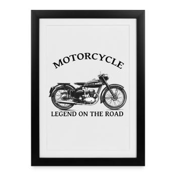 vintage motorcycle legend road motorcycle - Framed poster (27 × 37 cm) - black - Front