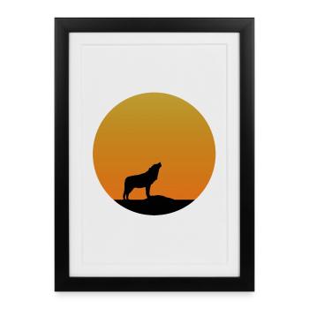 Lever de soleil de loup - Affiche encadrée (27 × 37 cm) - noir - Devant