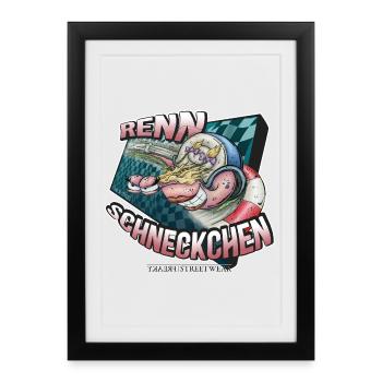 Rennschneckchen - Gerahmtes Poster (27 × 37 cm) - Schwarz - Vorne