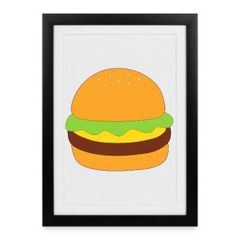 Burgers, fast food, eat, cook - Framed poster (27 × 37 cm) - black - Front