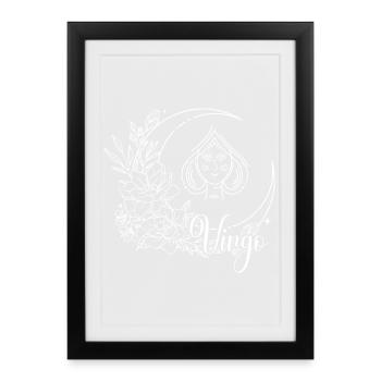 Moonlit Bloom Celestial Line Art - Framed poster (27 × 37 cm) - black - Front