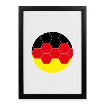 Hexagone du football allemand - Affiche encadrée (27 × 37 cm) - noir - Devant