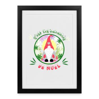 c'est les vacances de noël - Affiche encadrée (27 × 37 cm) - noir - Devant