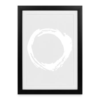 Circle brushstroke brush white - Framed poster (27 × 37 cm) - black - Front