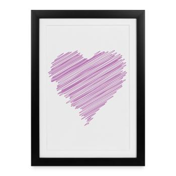 pinkScribbleHeart - Framed poster (27 × 37 cm) - black - Front
