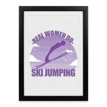 Ski Jumping Ski Jumper Winter Sports Gift - Framed poster (27 × 37 cm) - black - Front