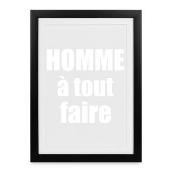Homme a tout faire - Affiche encadrée (27 × 37 cm) - noir - Devant