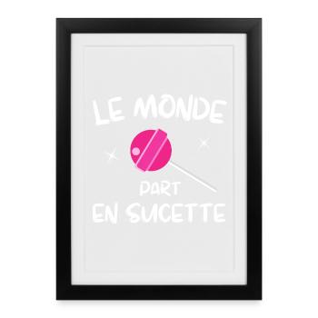 planète terre, sauver la planète - Affiche encadrée (27 × 37 cm) - noir - Devant