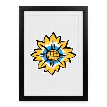 Sunflower - Framed poster (27 × 37 cm) - black - Front