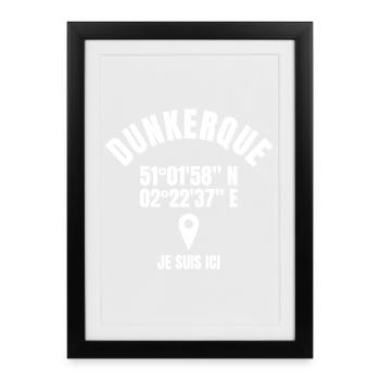 Dunkerque, Nord-Pas-De-Calais, Dunkerquois - Affiche encadrée (27 × 37 cm) - noir - Devant