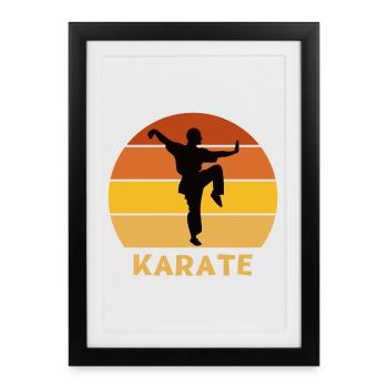 karaté, fan de karaté, faire du karaté - Affiche encadrée (27 × 37 cm) - noir - Devant