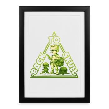 Retour à l'école - vert - Affiche encadrée (27 × 37 cm) - noir - Devant