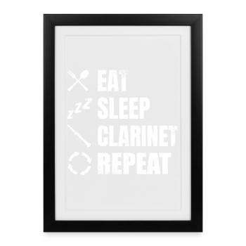 Clarinet Routine - Framed poster (27 × 37 cm) - black - Front