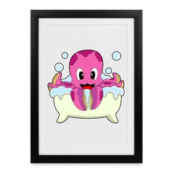 Baignoire de bain Octopus - Affiche encadrée (27 × 37 cm) - noir - Devant