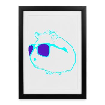 Un cochon d’Inde cool - Affiche encadrée (27 × 37 cm) - noir - Devant
