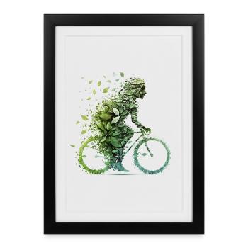 Cycling Environmental Protection CO2 Footprint Fitness - Framed poster (27 × 37 cm) - black - Front