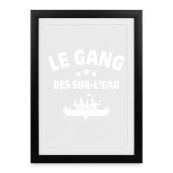 kayak, canoë-kayak, kayakiste - Affiche encadrée (27 × 37 cm) - noir - Devant