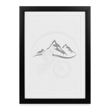 Mountain Biker - Framed poster (27 × 37 cm) - black - Front