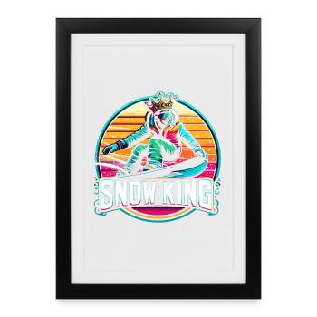 Snow King Snowboard Design - Framed poster (27 × 37 cm) - black - Front