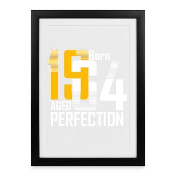 Né en 1954 Âge Perfection - Affiche encadrée (27 × 37 cm) - noir - Devant