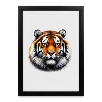 Tigre - Affiche encadrée (27 × 37 cm) - noir - Devant