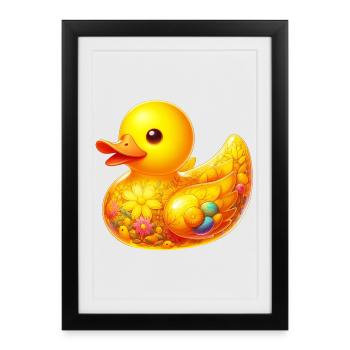Caneton Canard Canard - Affiche encadrée (27 × 37 cm) - noir - Devant