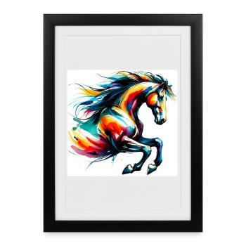 Cheval - Affiche encadrée (27 × 37 cm) - noir - Devant