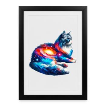 Chat - Affiche encadrée (27 × 37 cm) - noir - Devant
