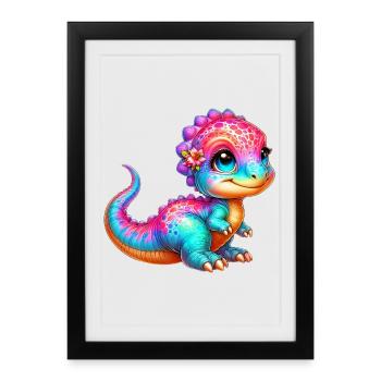 Dinosaure - Affiche encadrée (27 × 37 cm) - noir - Devant