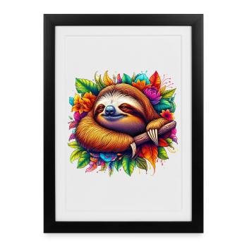 Paresse - Affiche encadrée (27 × 37 cm) - noir - Devant