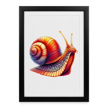 Escargot - Affiche encadrée (27 × 37 cm) - noir - Devant